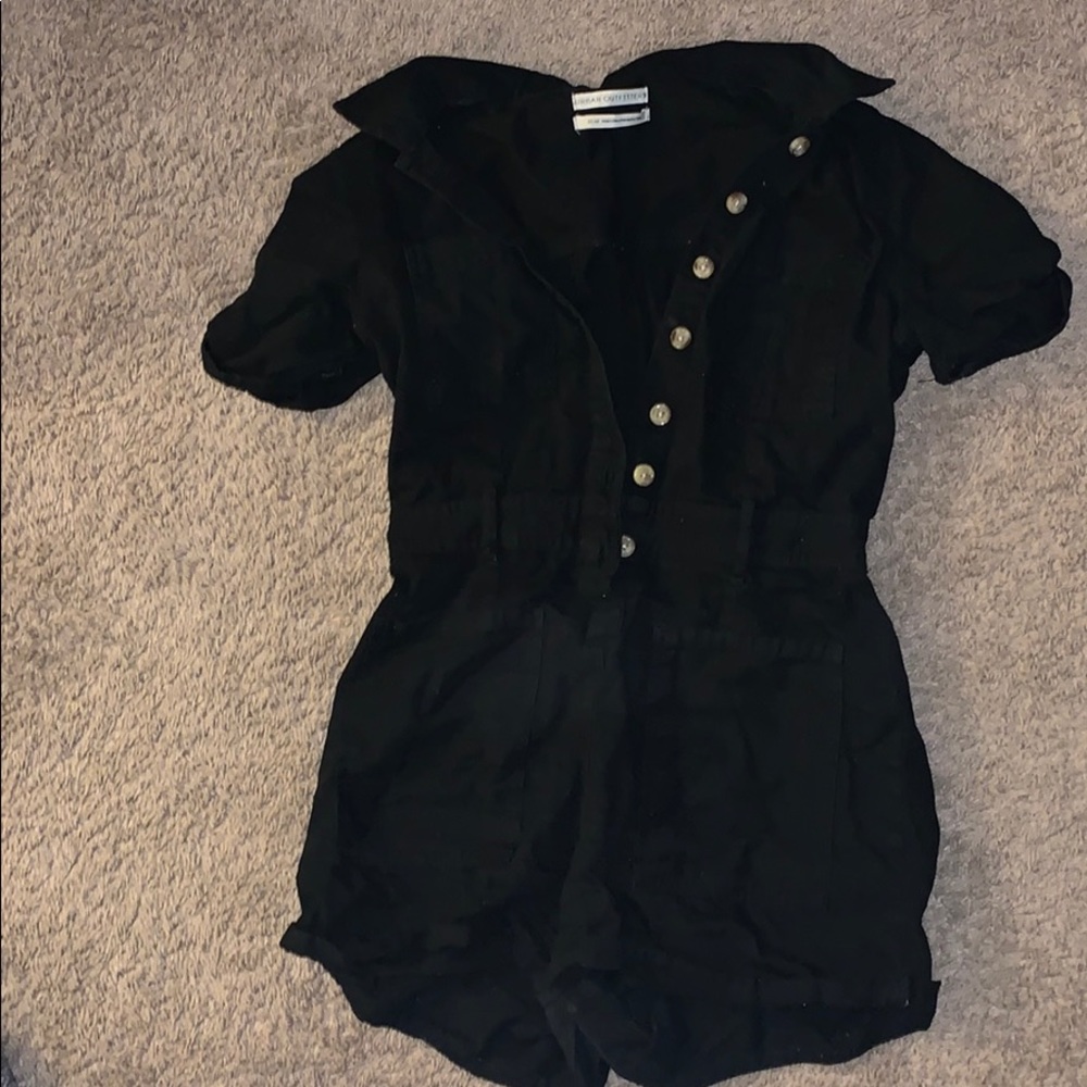 Black denim romper